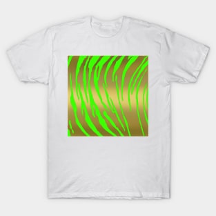 Gold Tiger Stripes Green T-Shirt